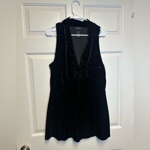 Karen Kane Black Velvet Trim Top Womens 2xl